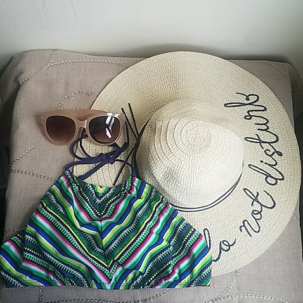 🏈 Mossimo Horizontal Stripes Bikini Top Size M